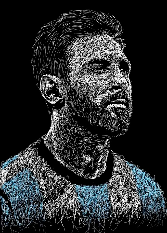 Messi Scrabble Art