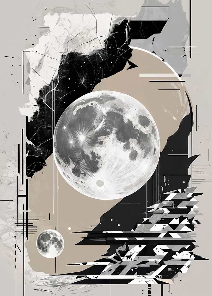 Abstract Moon Art