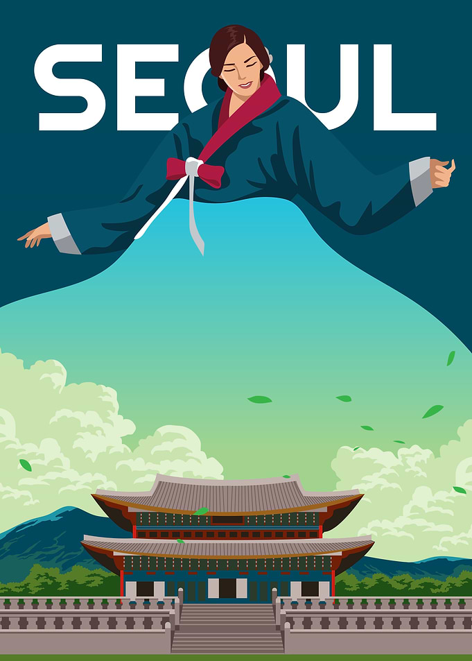 Seoul Travel Poster