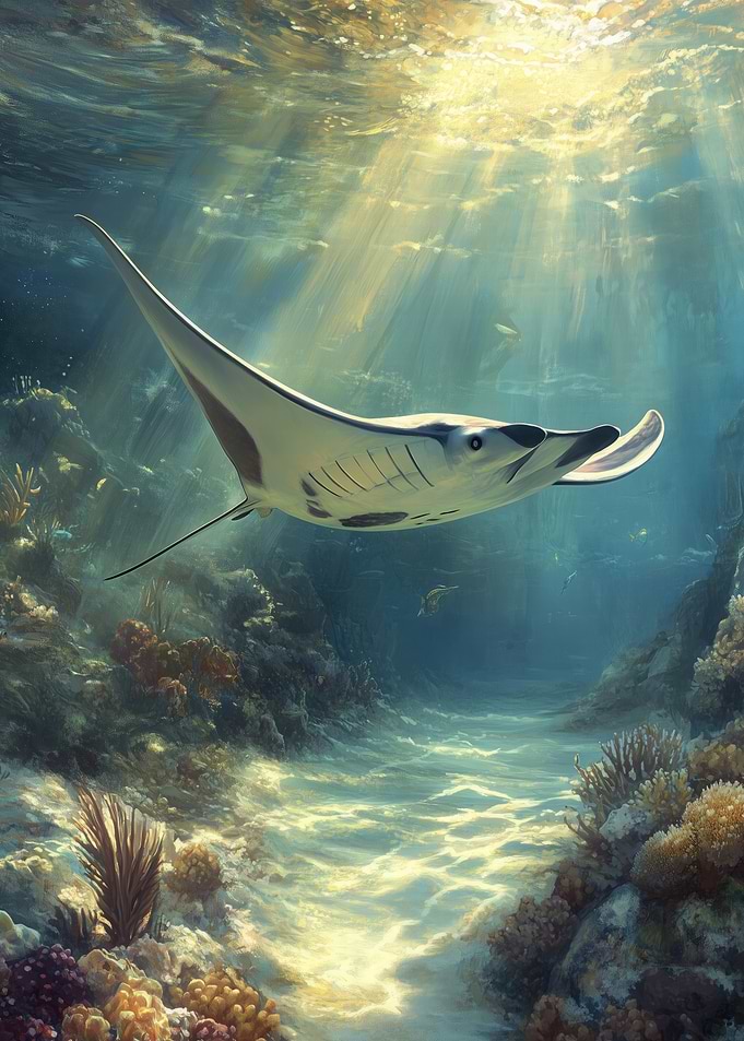 Manta Ray Underwater