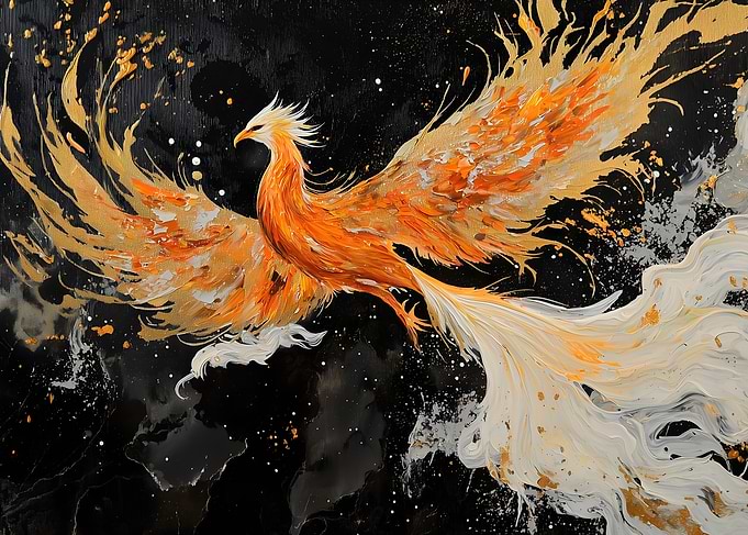 Golden Phoenix Painting
