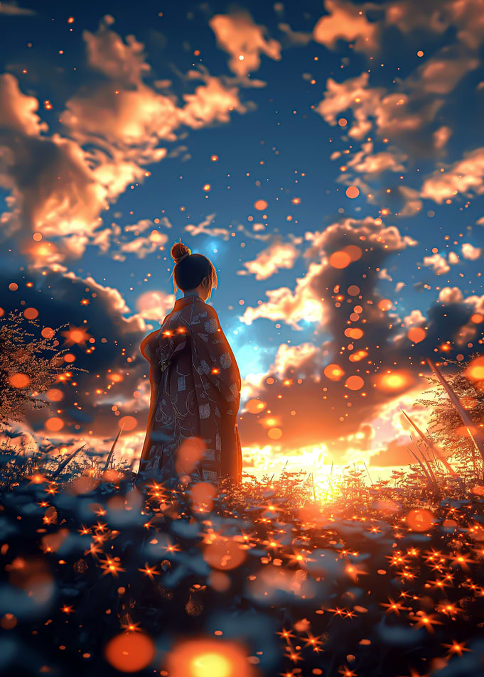Anime Geisha Sunset