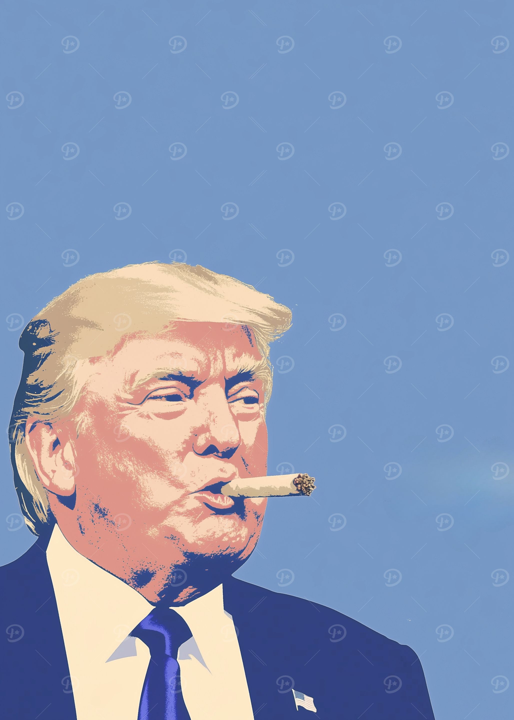 Trump Smoking Cigar