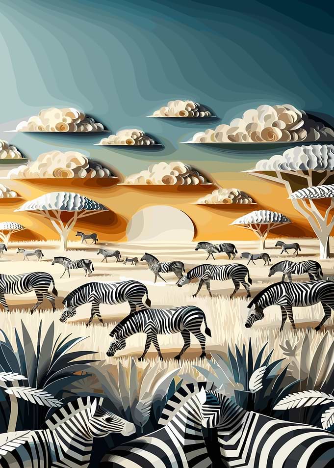 Zebras of Wild Savanna