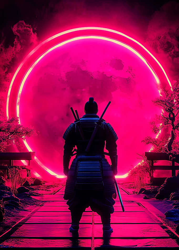 Samurai and Neon Moon
