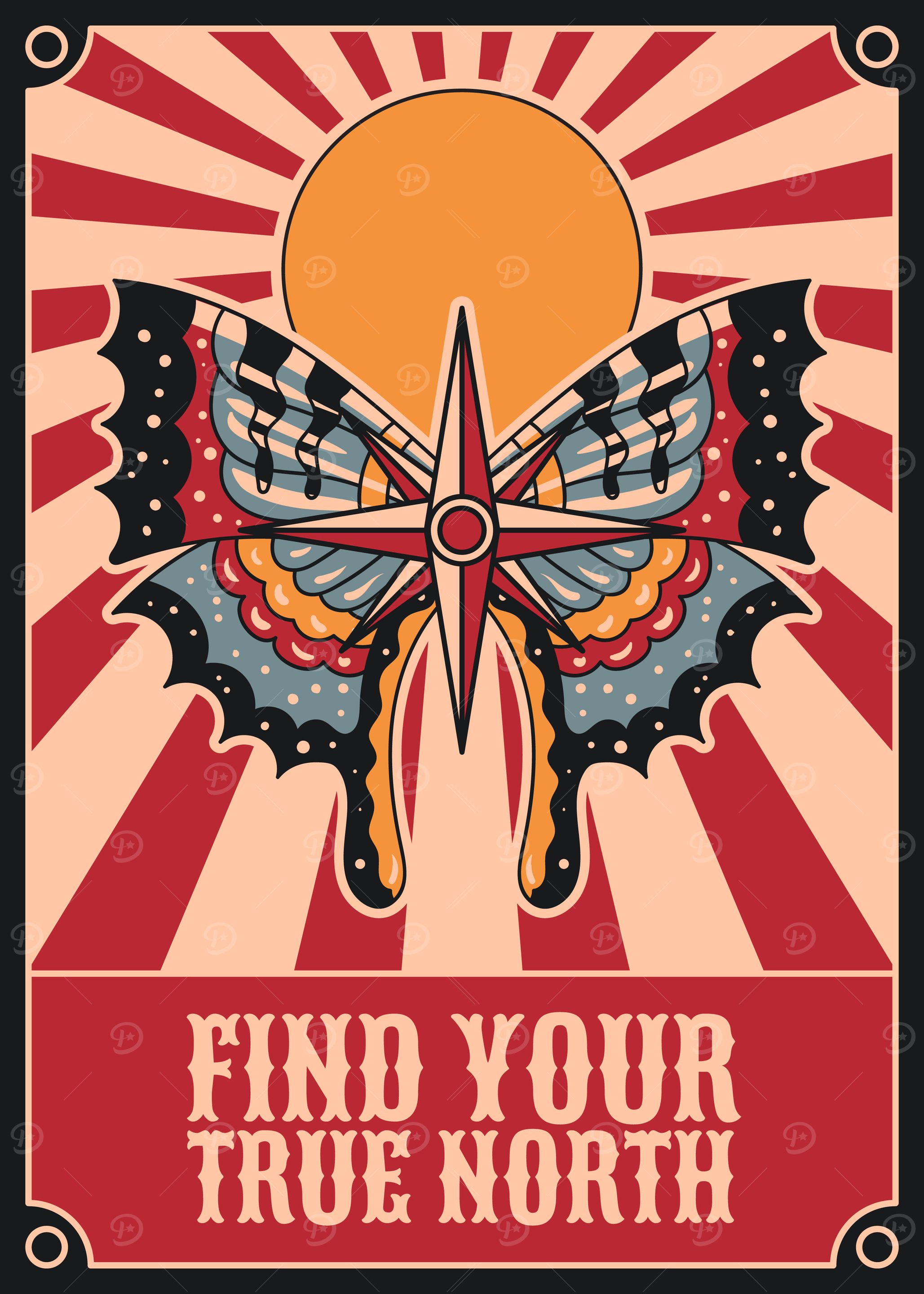 Butterfly Compass Poster