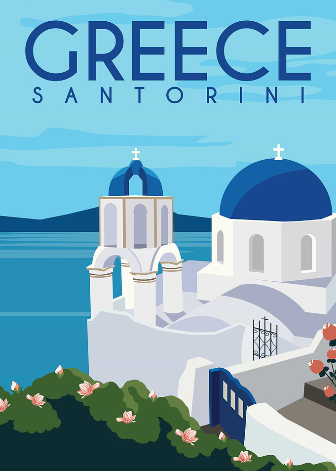 Santorini Greece Poster