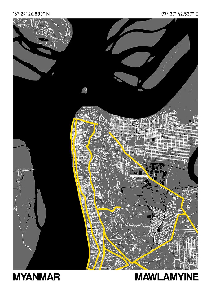 Mawlamyine City Street Map
