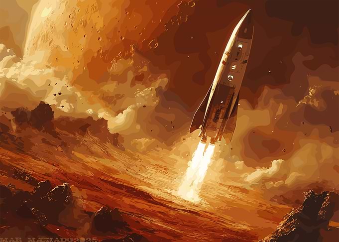 Spacecraft Launch from Mars