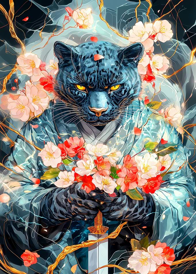 Black Panther Samurai Animal