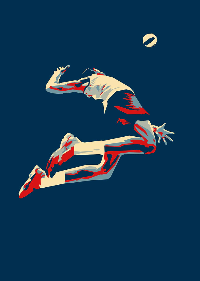 Volleyball Player Pop Art