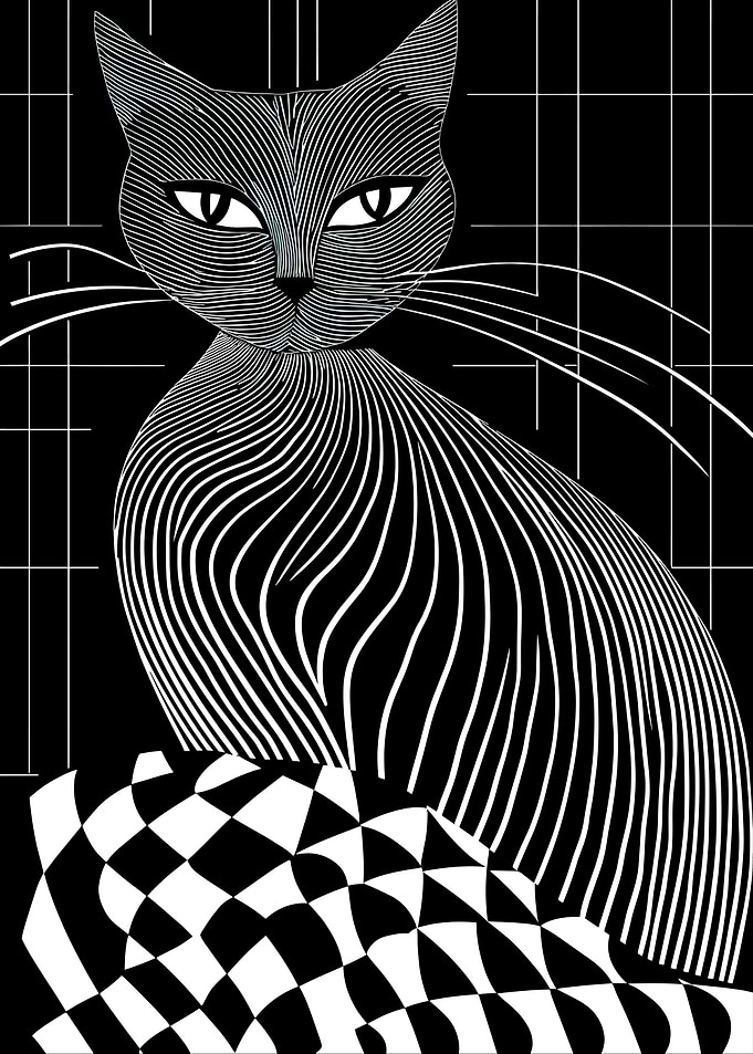 Line Art Cat