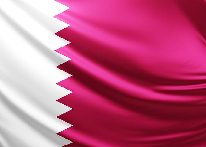 Qatari Flag, realistic flag of Qatar