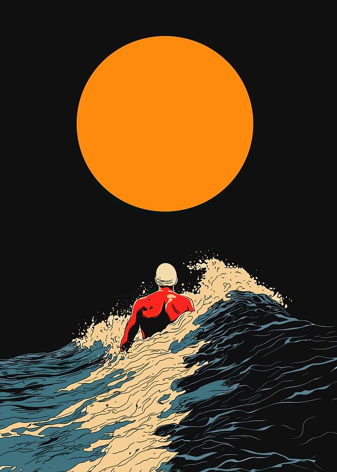 Swimming in the Sunset