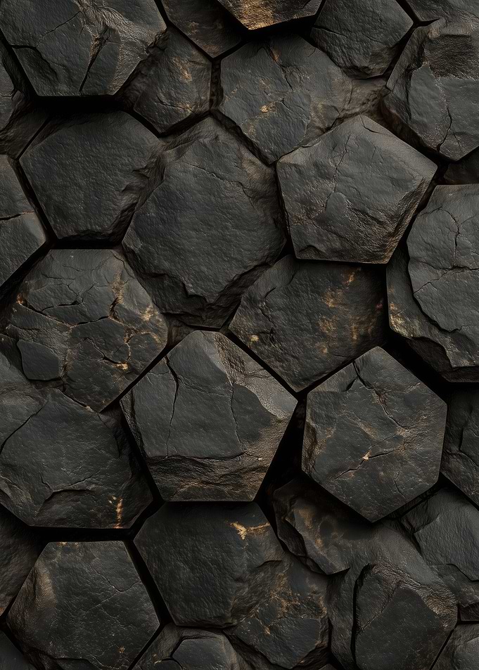 Hexagonal Basalt Stone Wall
