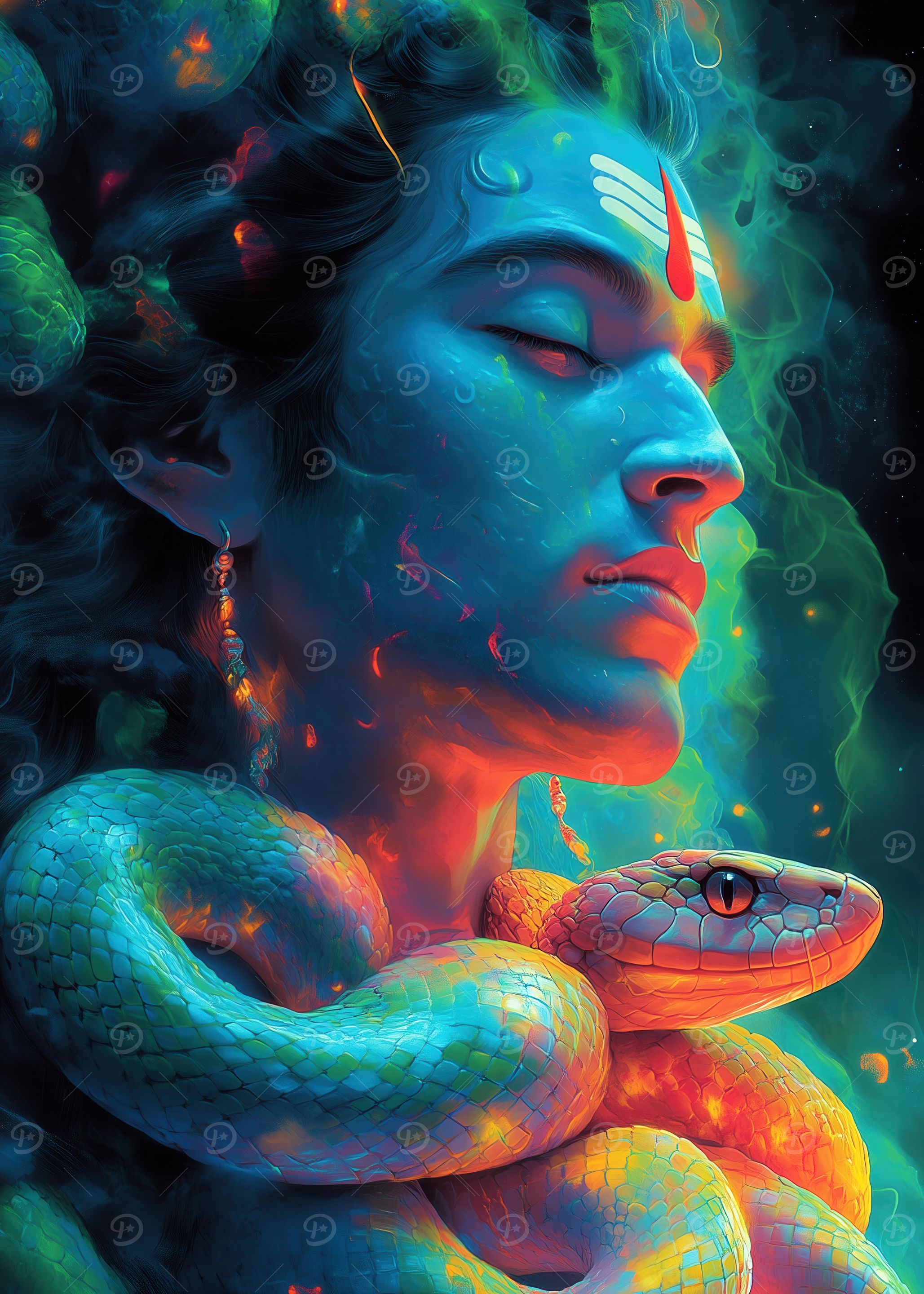 Shiva with Snake - The cosmic trance