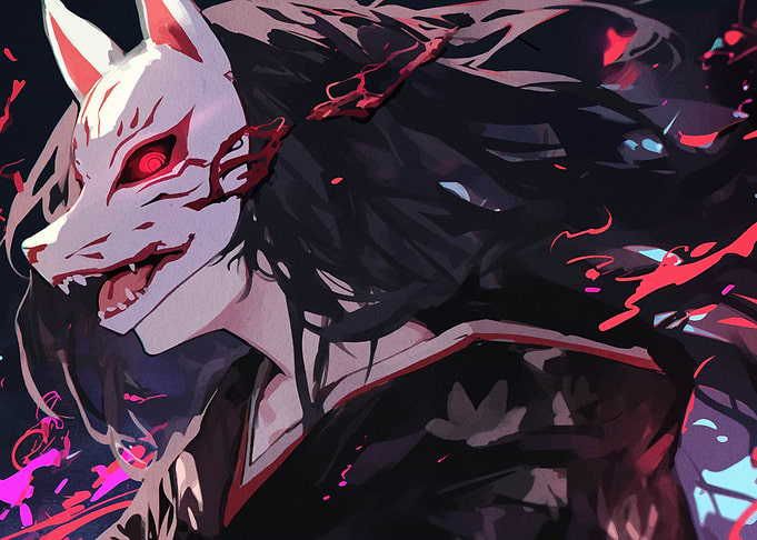 Anime Fox Mask Girl