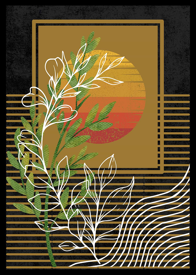 Sunset Floral Art Print