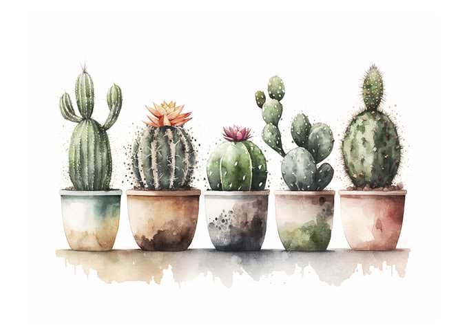 Watercolor Cactus Collection