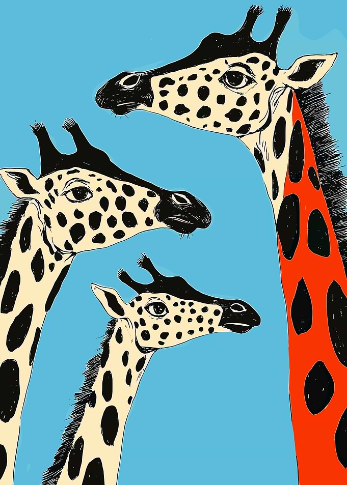 Three Giraffes Illustration