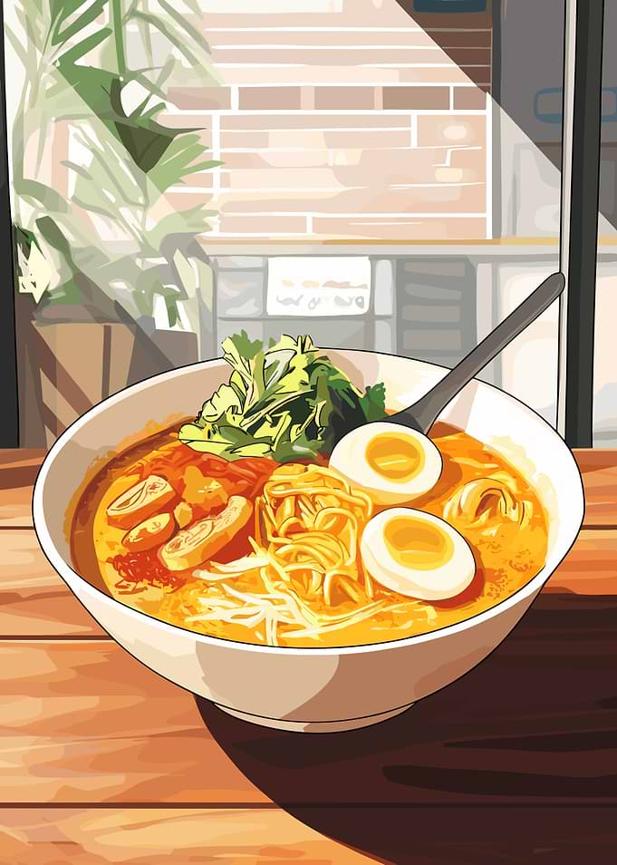 Ramen Bowl Illustration