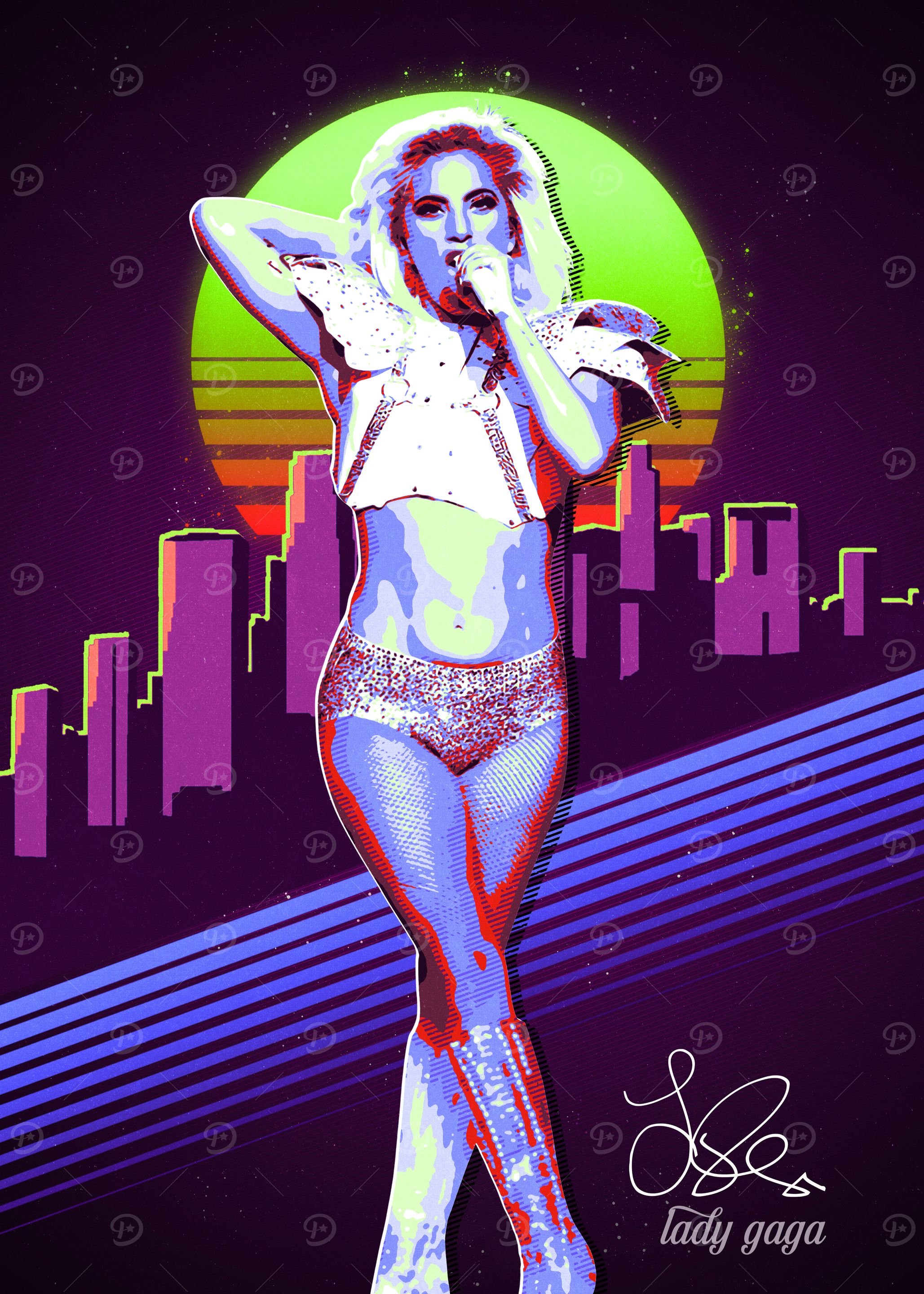 Lady Gaga Retro Poster