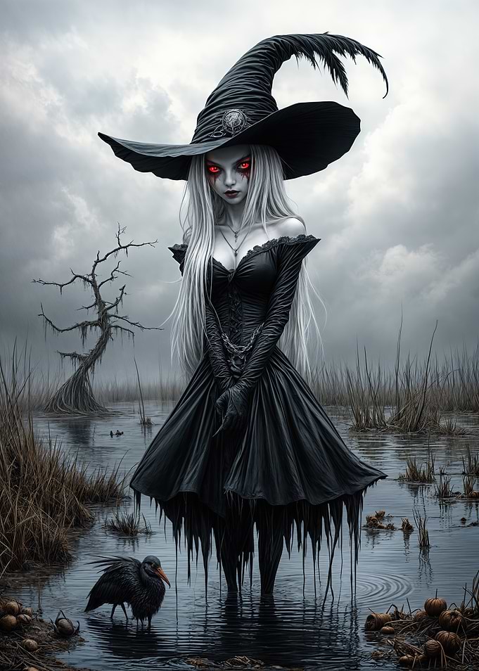 Dark Witch in Swamp