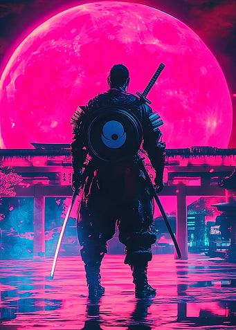 Samurai Under Neon Moon