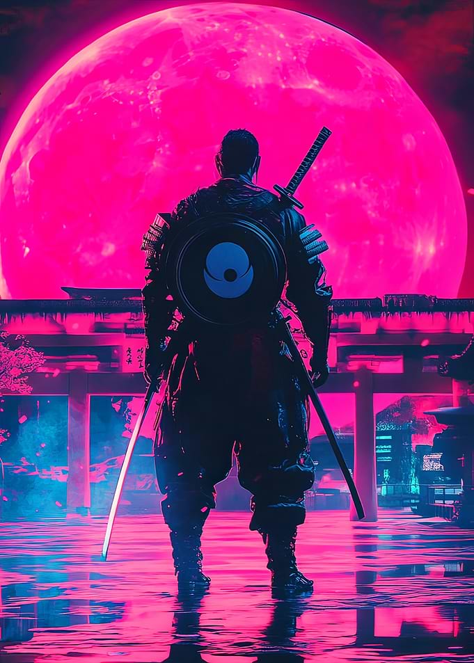 Samurai Under Neon Moon