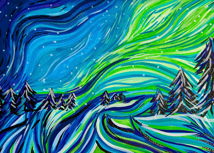 Northern Lights Painting