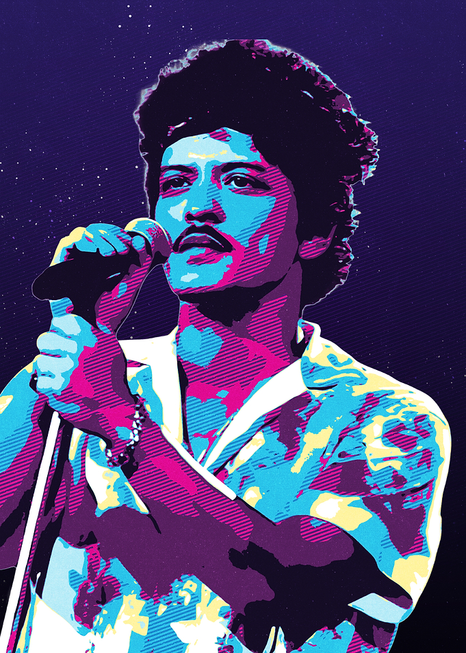 Bruno Mars Pop Art Portrait