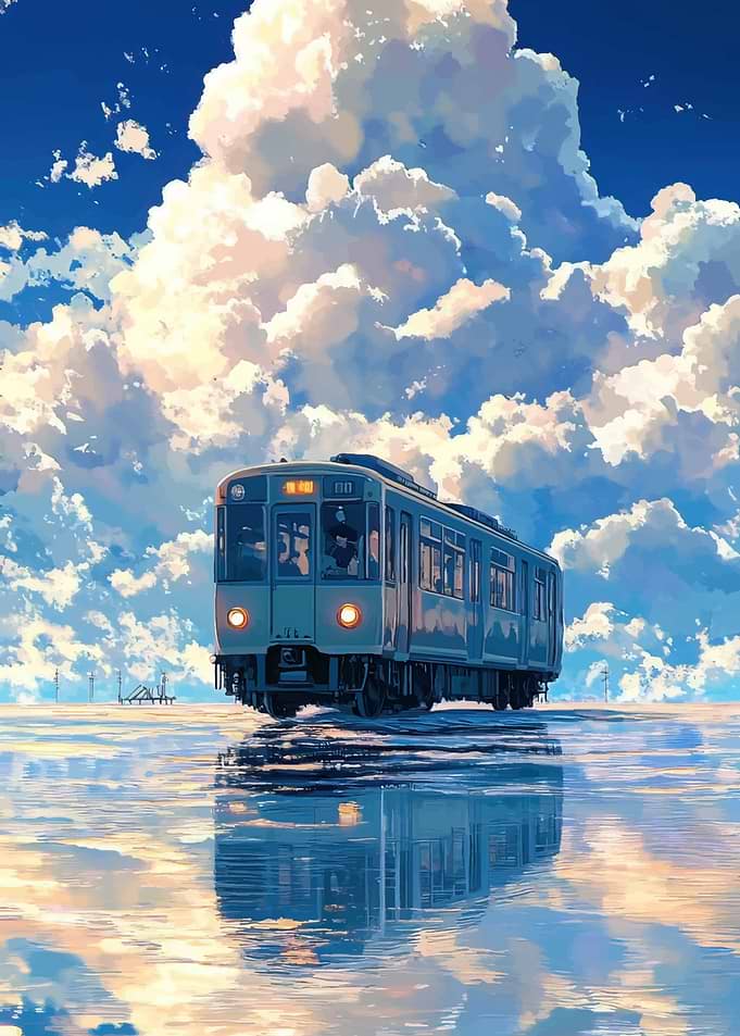 Train Under a Cloudy Sky