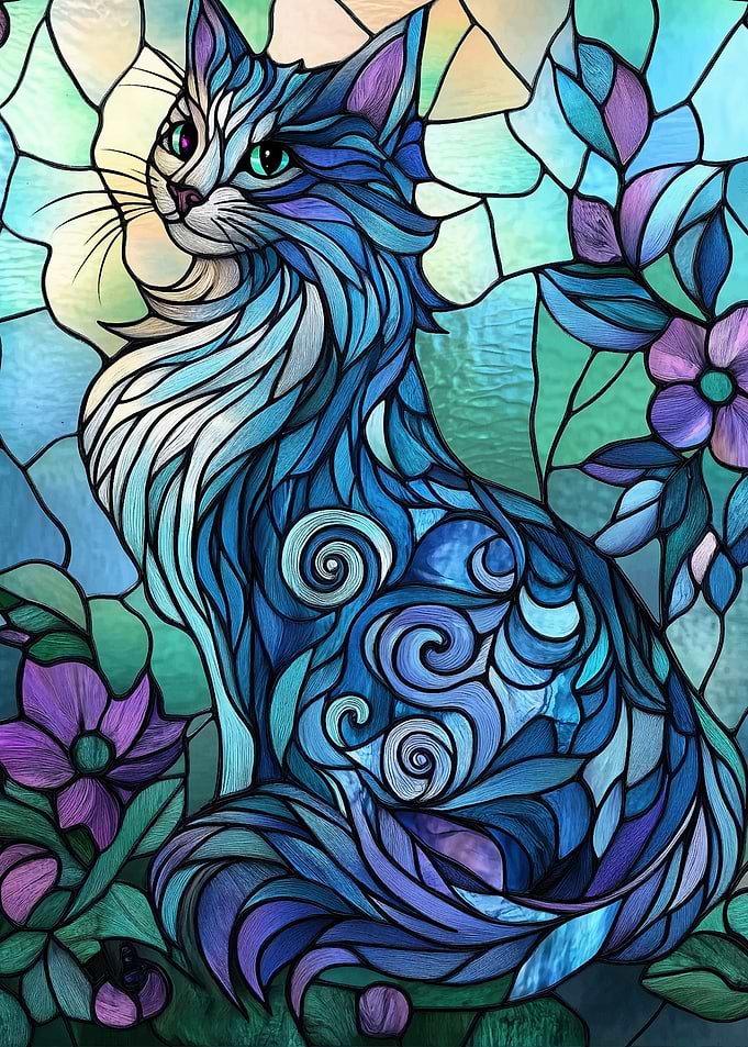 Stained Glass Cat