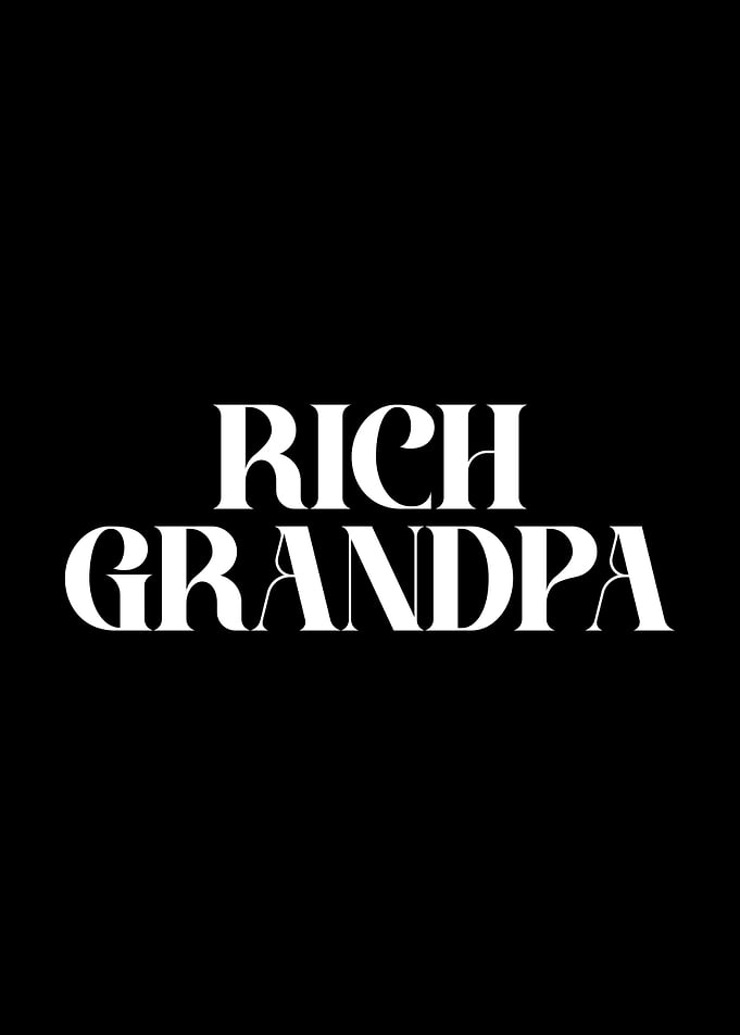 Rich Grandpa Text Art Vision Board Minimalistic Inspirational Motivational