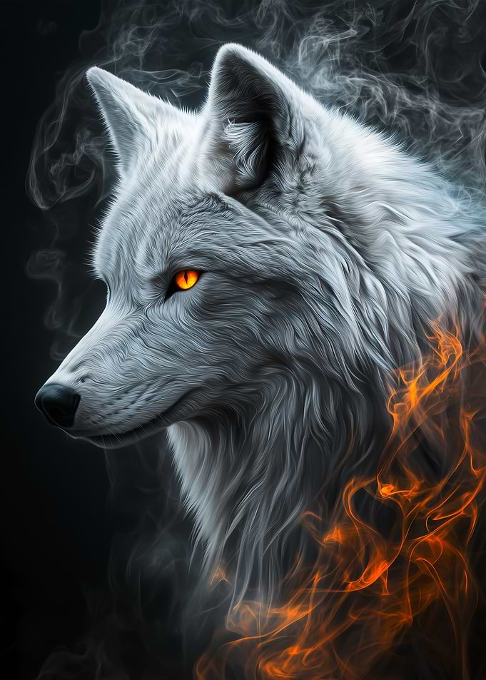 White Wolf in Smoke