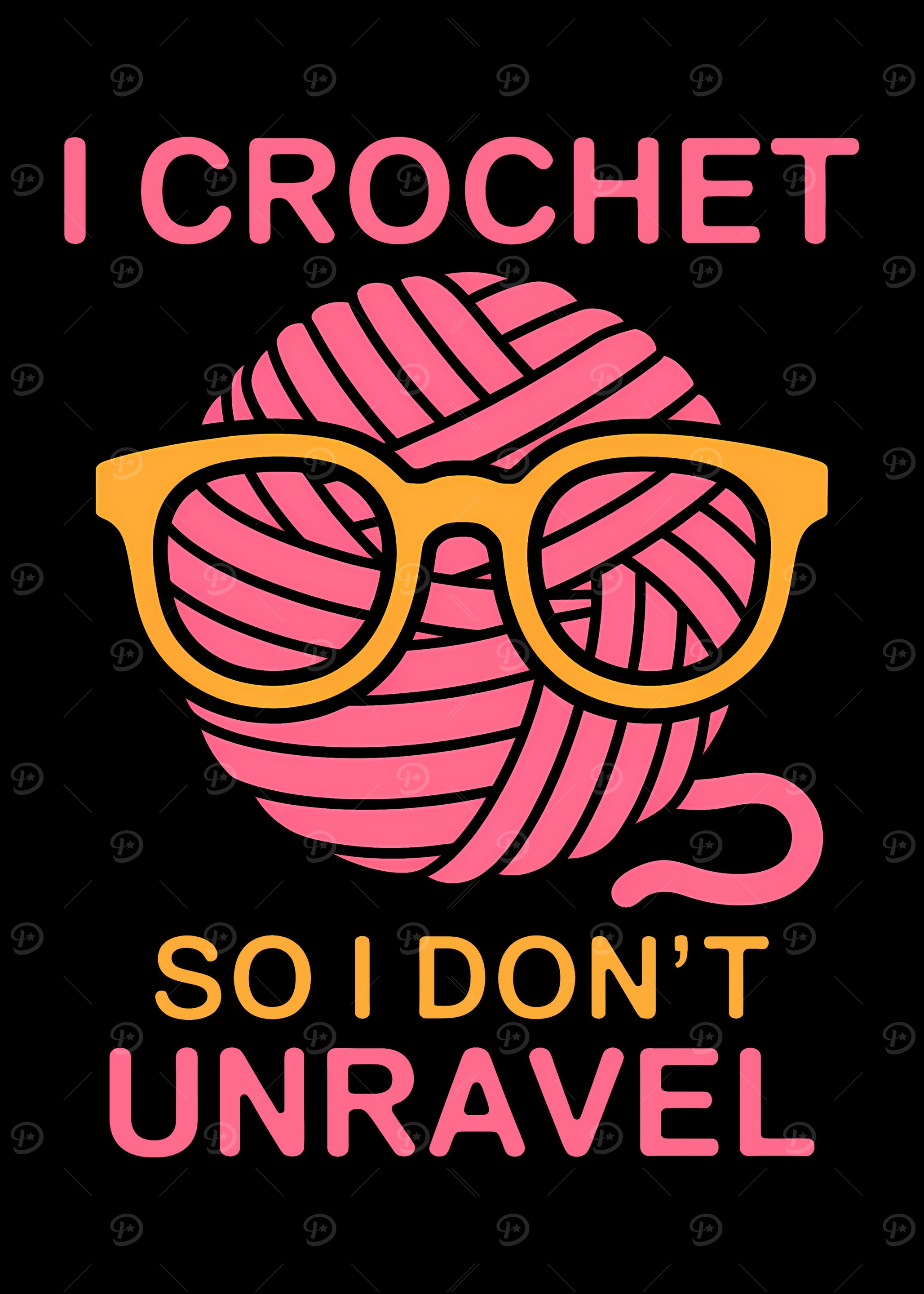 Crochet Yarn Ball with Glasses