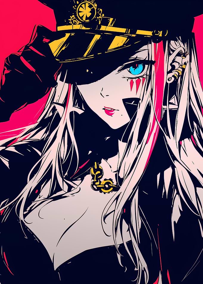 Anime Girl in Officer Hat