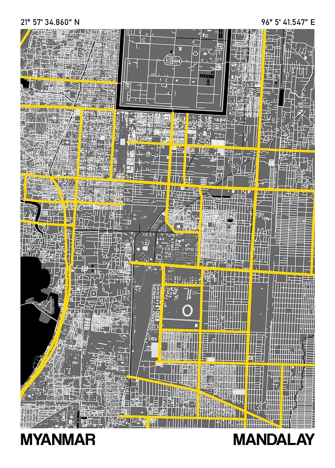 Mandalay City Street Map