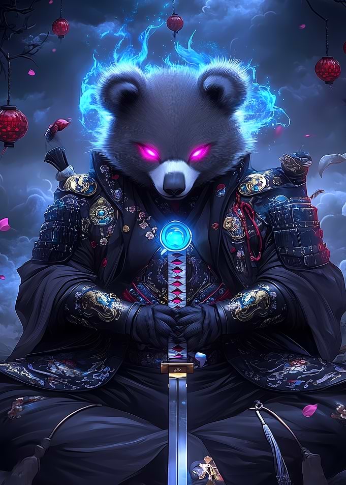Samurai Panda Warrior Aniaml