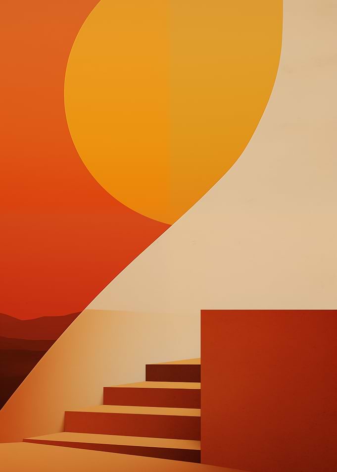 Abstract Sunset Stairs