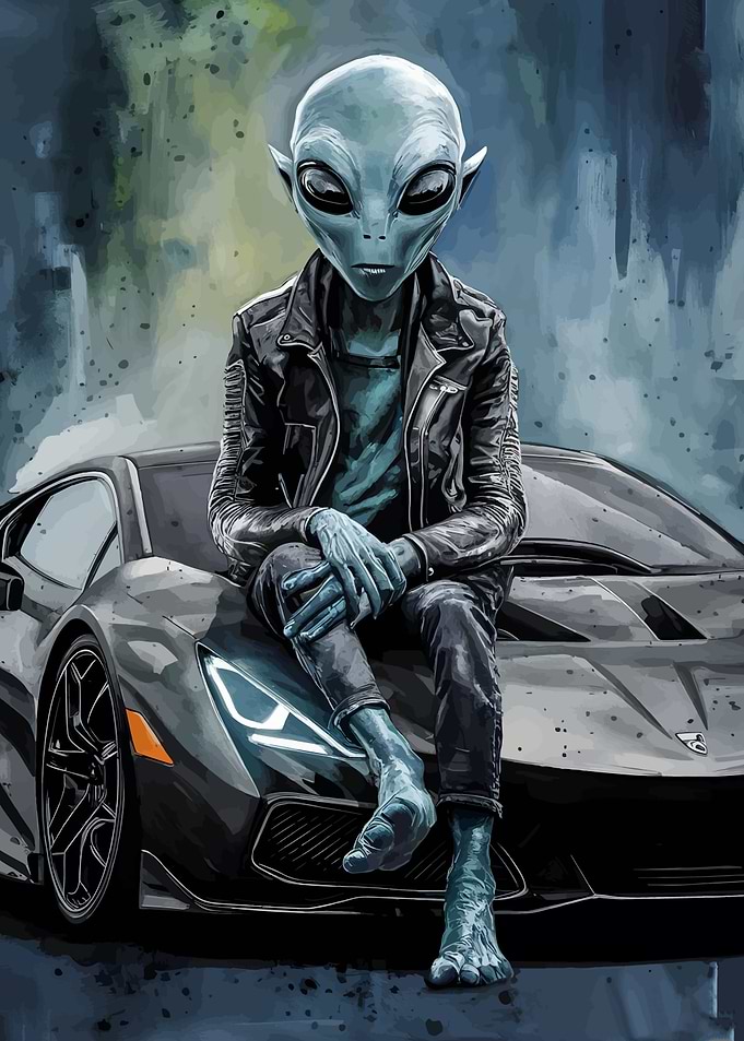 Alien in a Sports Car