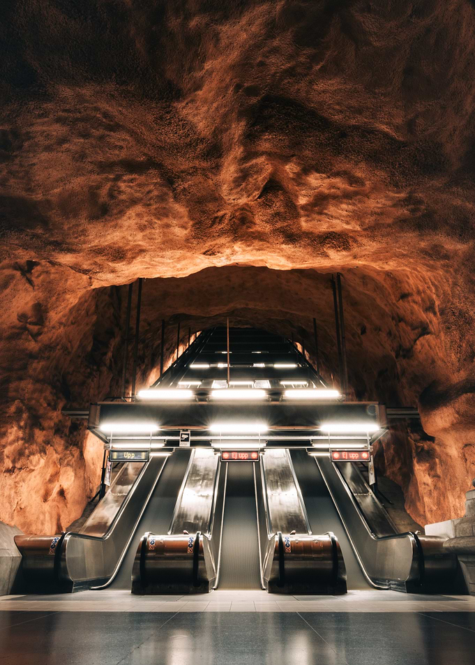 Subway Escalators in Cave
