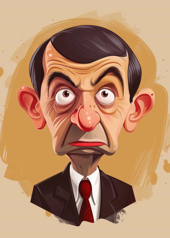 Mr. Bean Cartoon Portrait