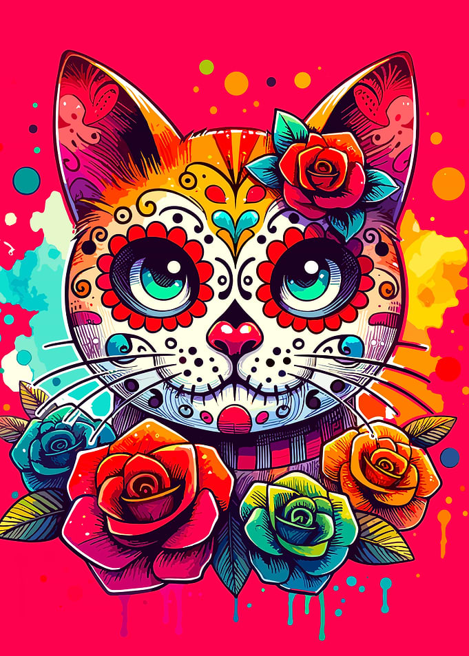 Sugar Skull Cat