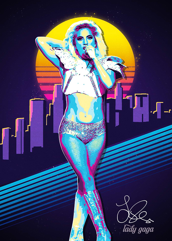 Lady Gaga Retro Pop Art