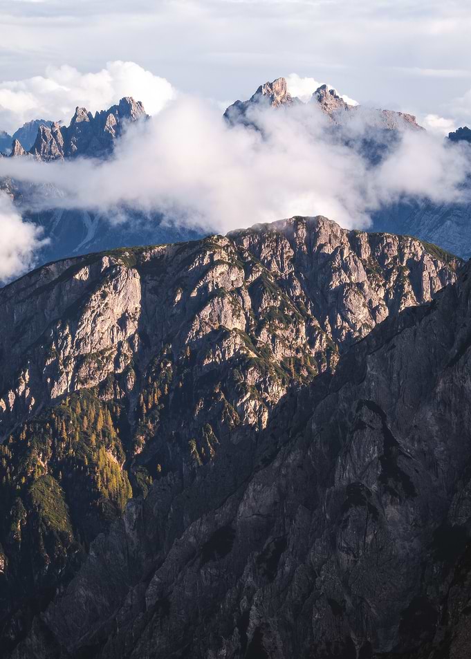 Mountain Peaks in Clouds