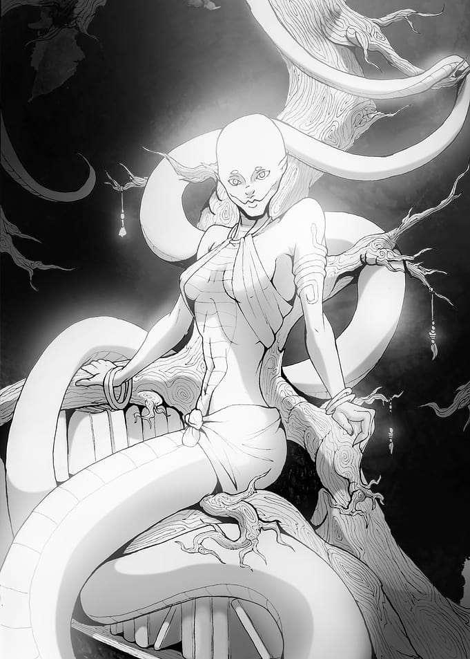 Lamia in forest Library