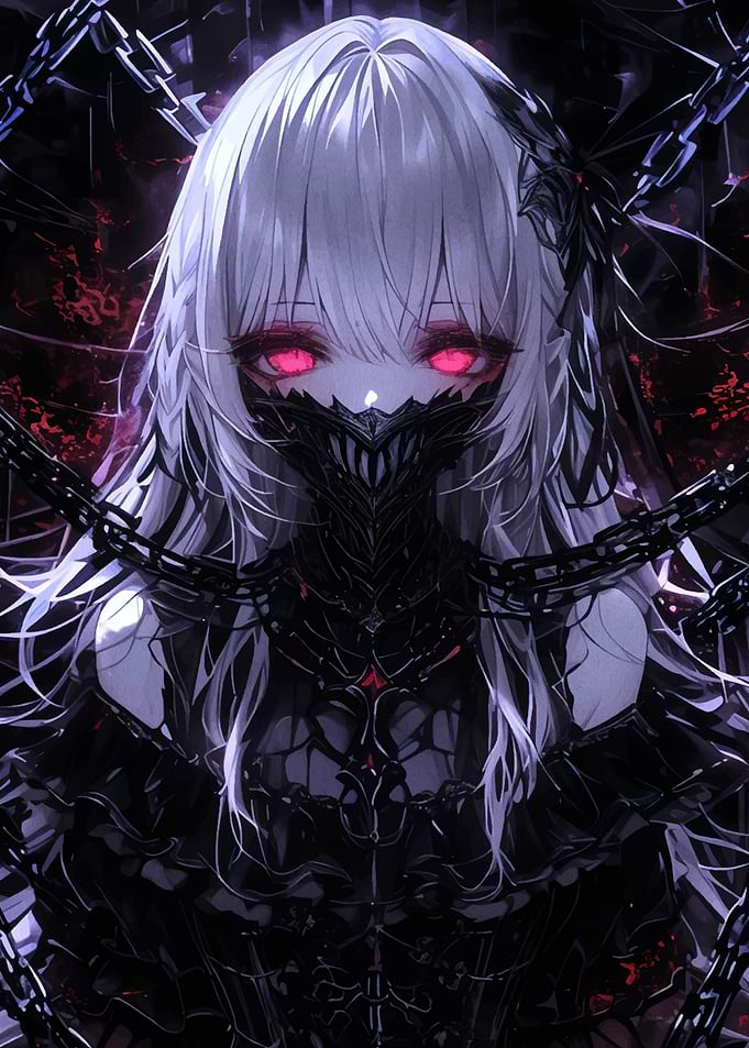 Dark Anime Girl with Chains