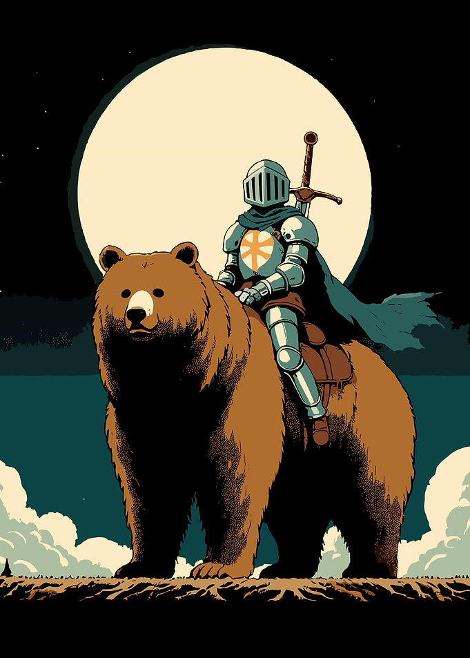 Fantasy Knight on Bear