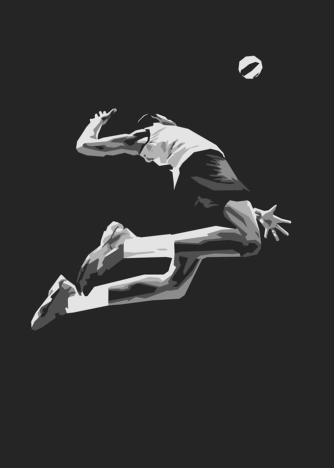 Volleyball Player Dive Pop Art